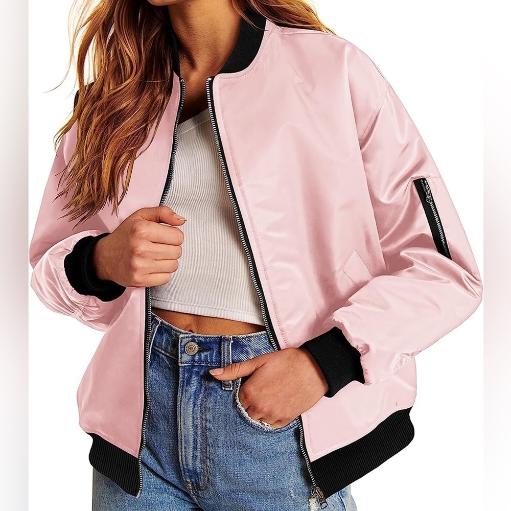 Zeagoo Barbie Pink Bomber Jacket